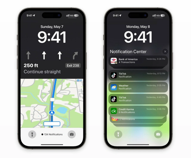 南区街道苹果维修服务分享iOS17锁屏地图导航半屏显示长什么样 